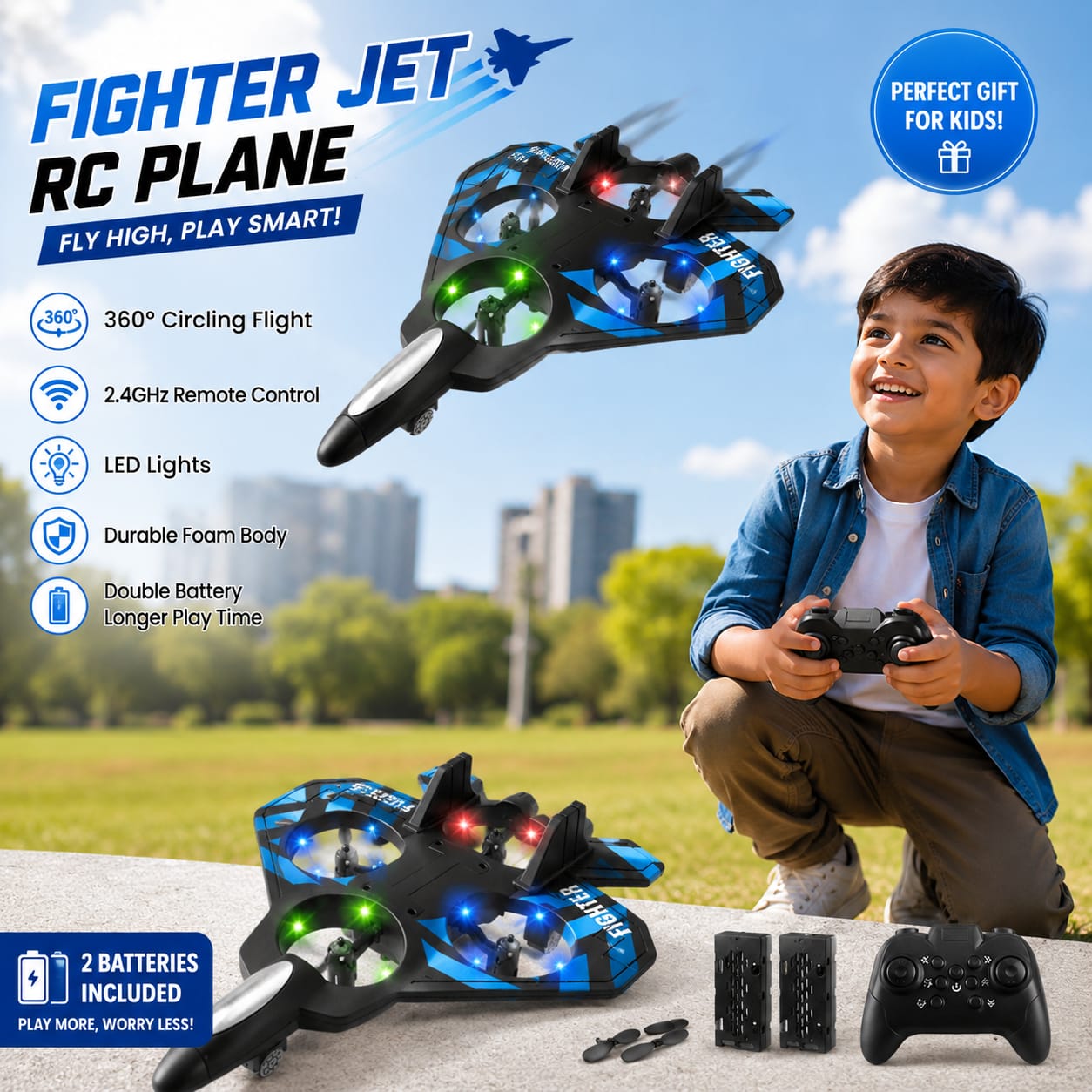 Fighter Jet RC Plane - Imported From China  (Fiber Body | Double Battery)