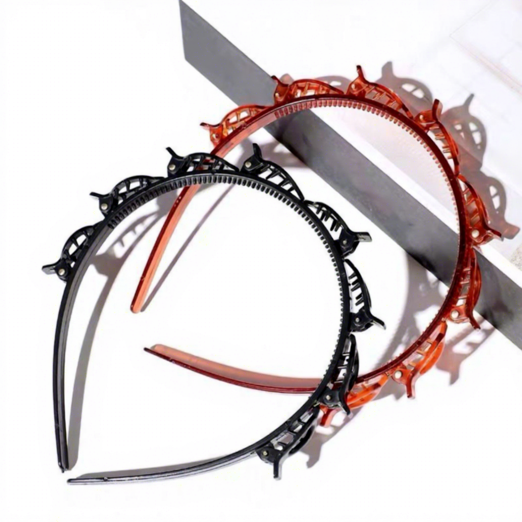 Premium Double-Layer Hair Band with Multi-Grip Clips | Imported from China