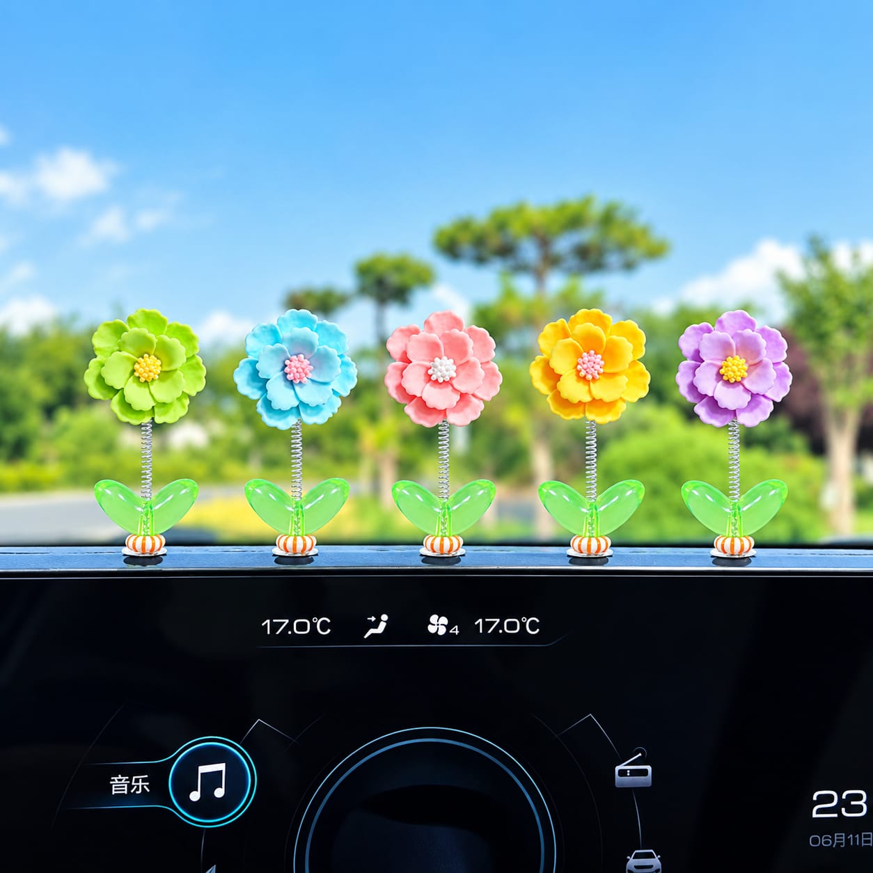 Colorful Dancing Flower Car Dashboard Decoration Combo । Imported From China